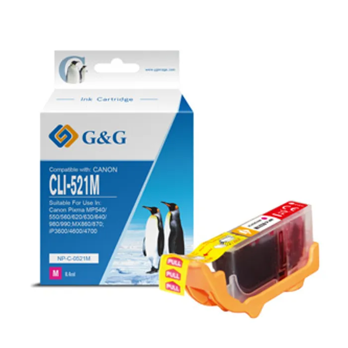 Hlavný obrázok produktu G&G kompatibilní ink s CLI521M, magenta, 8.4ml, NP-C-0521M, 2935B001, pro Canon iP3600, i