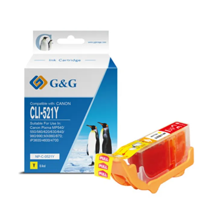 Hlavný obrázok produktu G&G kompatibilní ink s CLI521Y, yellow, 8.4ml, NP-C-0521Y, 2936B001, pro Canon iP3600, iP