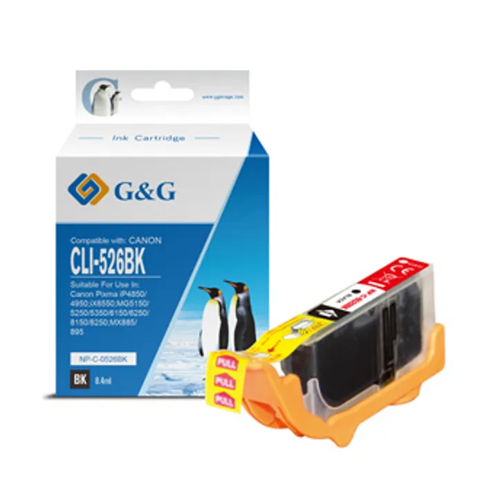Hlavný obrázok produktu G&G kompatibilní ink s CLI526BK, black, 8.4ml, NP-C-0526BK, 4540B001, pro Canon Pixma MG