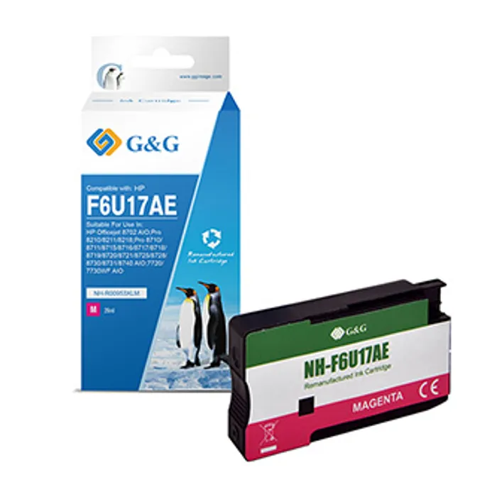 Hlavný obrázok produktu G&G kompatibilní ink s F6U17AE, magenta, 1600str., NH-R00953XLM, pro HP "Officejet Pro 82