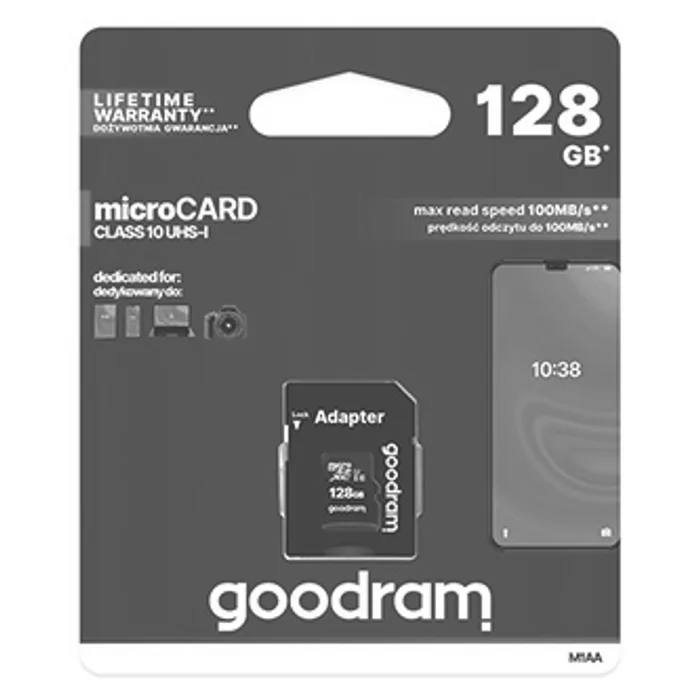 Hlavný obrázok produktu Goodram Micro Secure Digital Card, 128GB, micro SDXC, M1AA-1280R12, UHS-I U1 (Class 10),