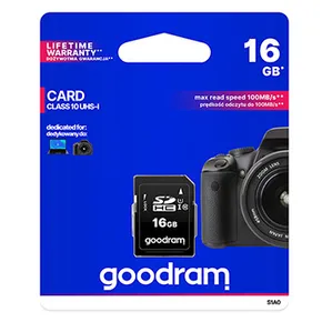 Goodram pamäťová karta Secure Digital Card, 16GB, SDHC, S1A0-0160R11, UHS-I U1 (Class 10)
