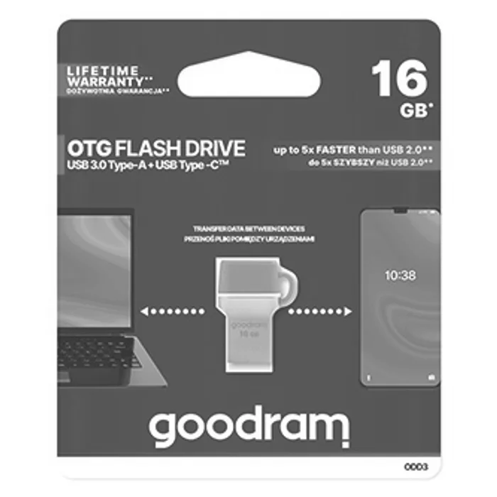Hlavný obrázok produktu Goodram USB flash disk OTG, USB 3.0 (3.2 Gen 1), 16GB, ODD3, modrý, ODD3-0160B0R11, USB A