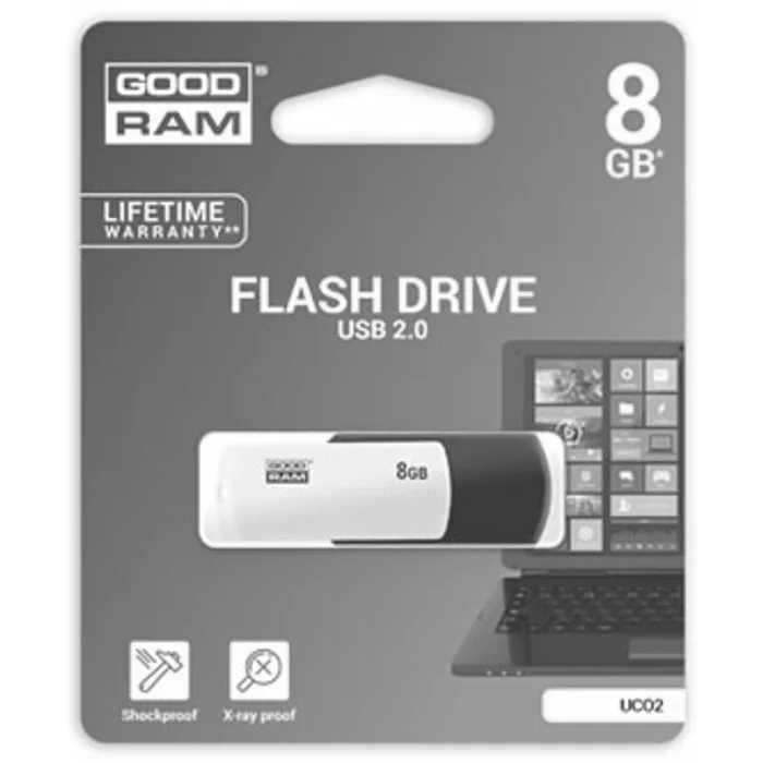 Hlavný obrázok produktu Goodram USB flash disk, USB 2.0, 8GB, UCO2, černý, UCO2-0080KWR11, USB A, s otočnou krytk