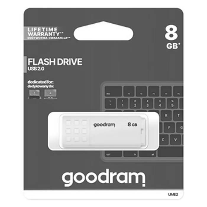 Hlavný obrázok produktu Goodram USB flash disk, USB 2.0, 8GB, UME2, žlutý, UME2-0080Y0R11, USB A, s krytkou