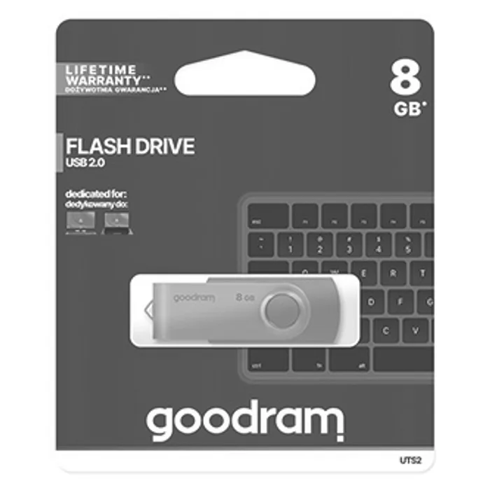 Hlavný obrázok produktu Goodram USB flash disk, USB 2.0, 8GB, UTS2, modrý, UTS2-0080B0R11, USB A, s otočnou krytk