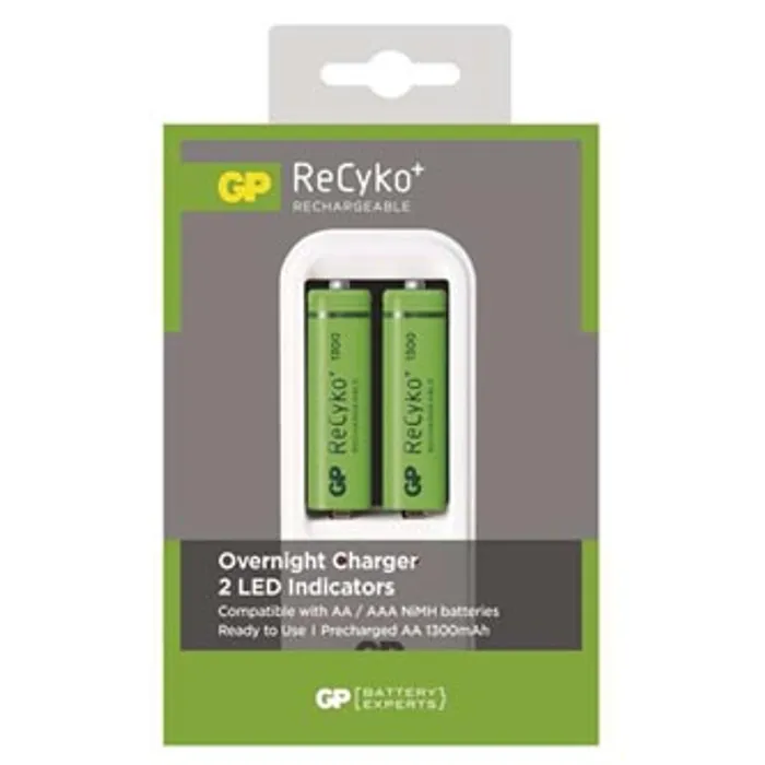 Hlavný obrázok produktu GP, Nabíječka, PB410, na 2 ks AA/AAA, NiMH, 220V (el.síť), nabíjení samotných článků, bat