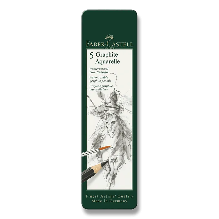 Hlavný obrázok produktu Grafitová tužka Aquarelle plechová krabička, 5ks  Faber Castell 117805