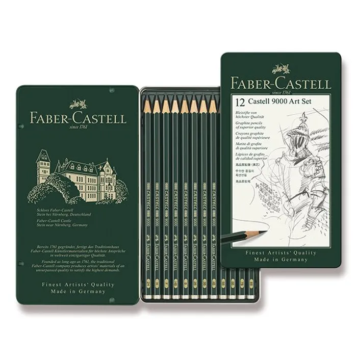 Hlavný obrázok produktu Grafitová tužka Castell 9000, plechová krabička 12 ks Faber-Castell 119065