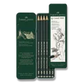 Grafitová ceruzka Faber-Castell Castell 9000 6 ks, plechová krabička