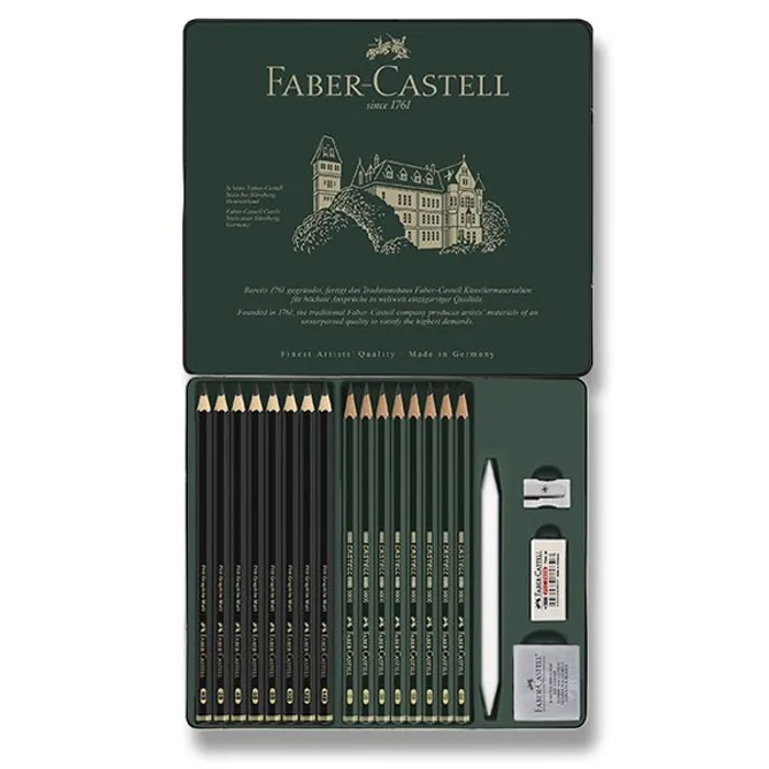 Hlavný obrázok produktu Grafitová tužka Faber-Castell 115224 Pitt Monochrome Graphite sada 20 kusů