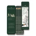 Grafitová ceruzka Faber-Castell Castell 9000 Jumbo 5 ks, plechová škatuľka