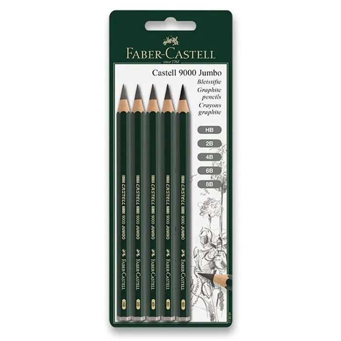 Hlavný obrázok produktu Grafitová tužka Faber-Castell Castell 9000 Jumbo 5 ks