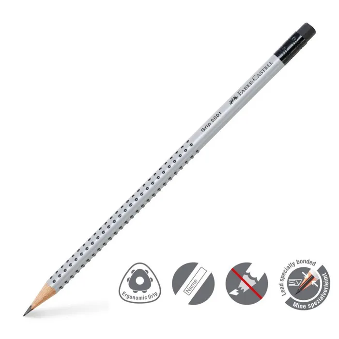 Hlavný obrázok produktu Grafitová tužka Faber-Castell Grip 2001 tvrdost HB s pryží