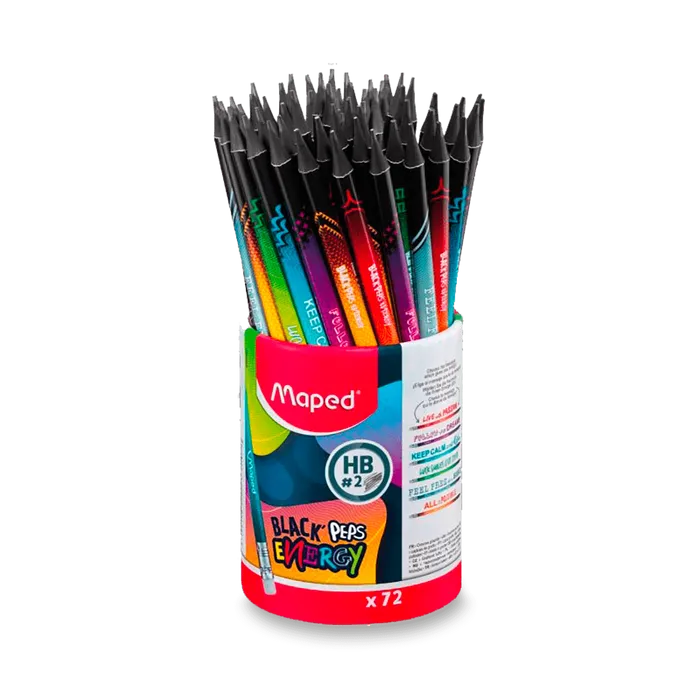 Hlavný obrázok produktu Grafitová tužka Maped Black'Peps Energy tvrdost HB, stojánek 72 ks