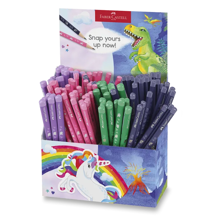 Hlavný obrázok produktu Grafitové tužky a jumbo tužky Faber-Castell Unicorn & Dinosaurus stojánek, 120 ks