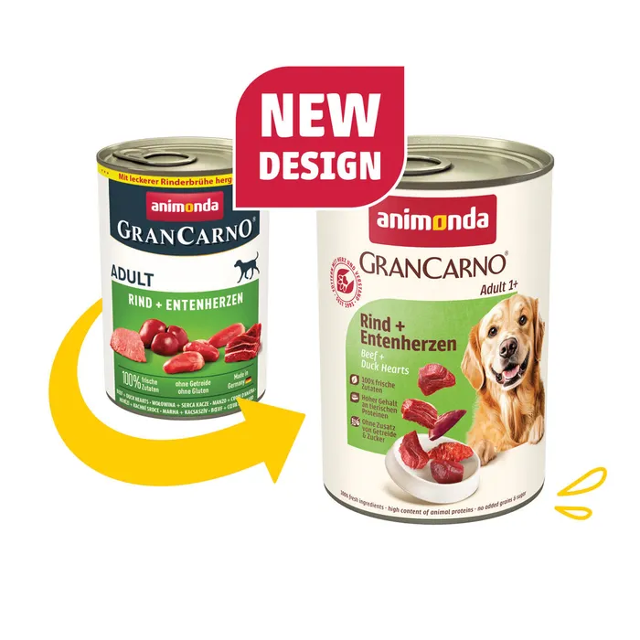 Hlavný obrázok produktu GRANCARNO Adult - hovězí, kachní srdce 400g