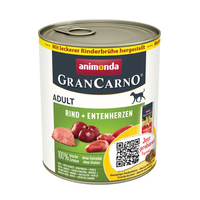 Hlavný obrázok produktu GRANCARNO Adult - hovězí, kachní srdce 800g