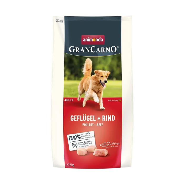 Hlavný obrázok produktu GranCarno Dog DryFood Adult s drůbežím a hovězím masem, 12 kg