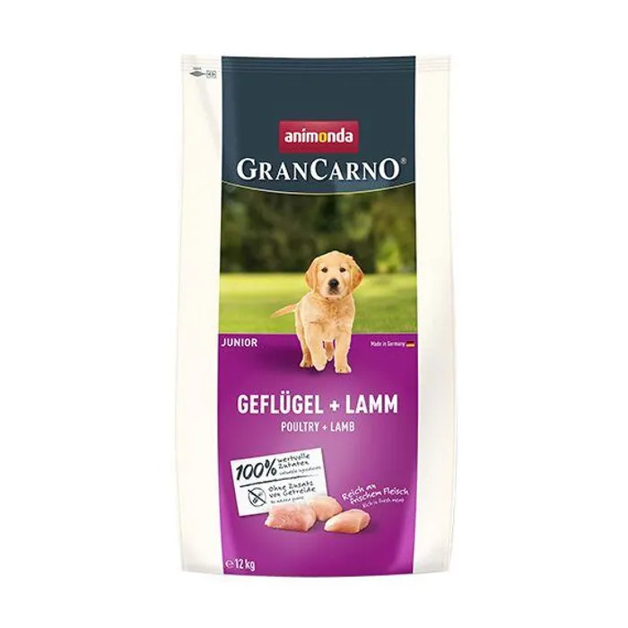 Hlavný obrázok produktu GranCarno Dog DryFood Junior s drůbežím a jehněčím masem, 12 kg