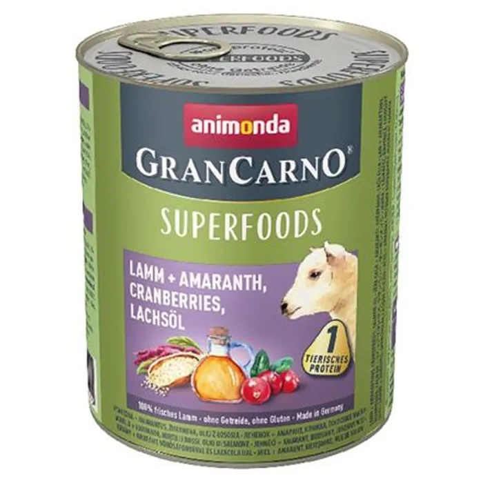 Hlavný obrázok produktu GRANCARNO Superfoods jehněčí,amarant,brusinky,los.olej 800 g pro psy
