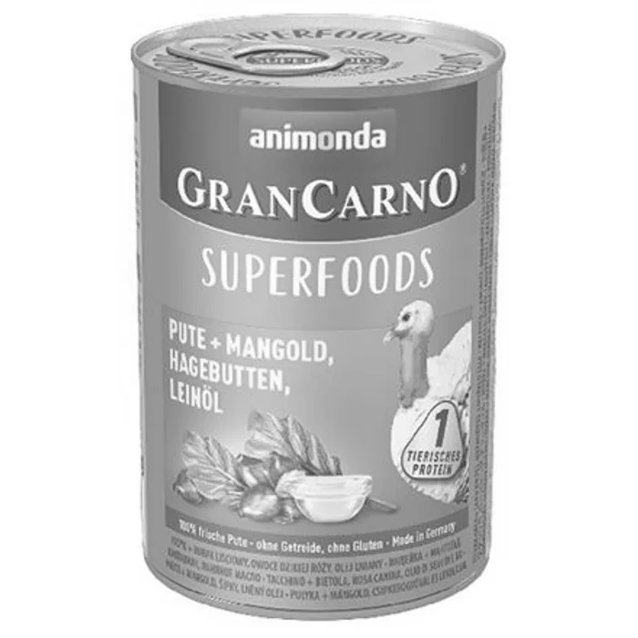 Hlavný obrázok produktu GRANCARNO Superfoods krůta,mangold,šípky,lněný olej 400 g pro psy