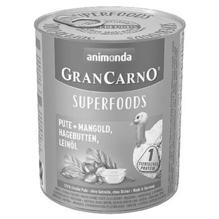 Hlavný obrázok produktu GRANCARNO Superfoods krůta,mangold,šípky,lněný olej 800 g pro psy