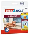 Gumené tesnenie tesamoll® D profil 5393, biela, 9 mm x 6 m, TESA