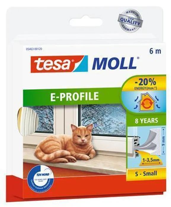 Hlavný obrázok produktu Gumové těsnění "tesamoll® E profil 5463", bílá, 9 mm x 6 m, TESA