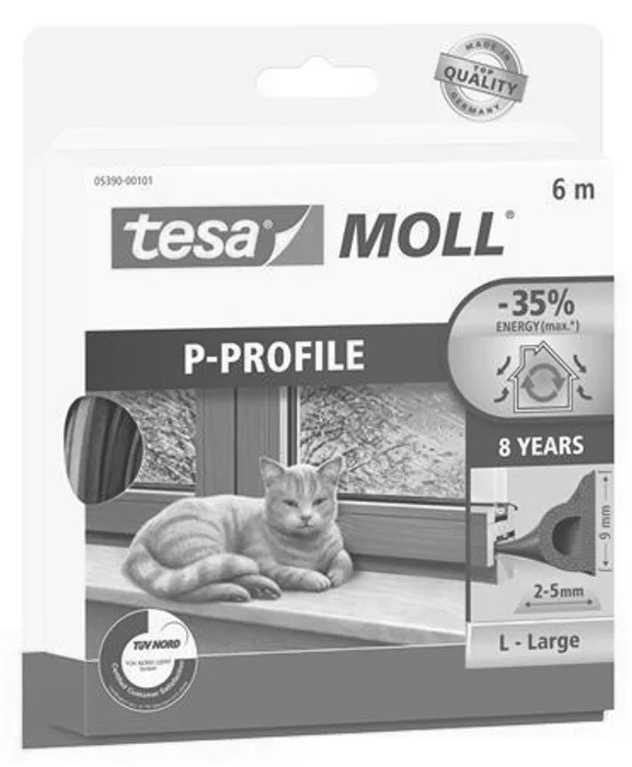 Hlavný obrázok produktu Gumové těsnění "tesamoll® P profil 5390", hnědá, 9 mm x 6 m, TESA