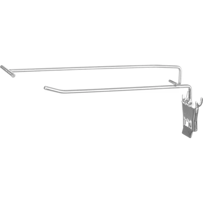 Hlavný obrázok produktu Háček jednoduchý, s úchytem na cenovku, 20 cm, stříbrná
