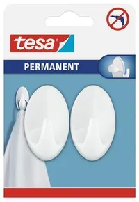 Háčiky 66603, biela, samolepiace, veľkosť L, ovál, TESA