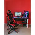 Herné stolička Red Fighter C8, čierna, odnímateľné  vankúšiky, RGB podsvietenie