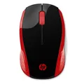 HP Myš 200 Red, 1000DPI, 2.4 [GHz], optická, 3tl., bezdrôtová, červená, 2 ks AAA, MacOS X 10.x,Google Chrome OS, MS Windows 7 a vý