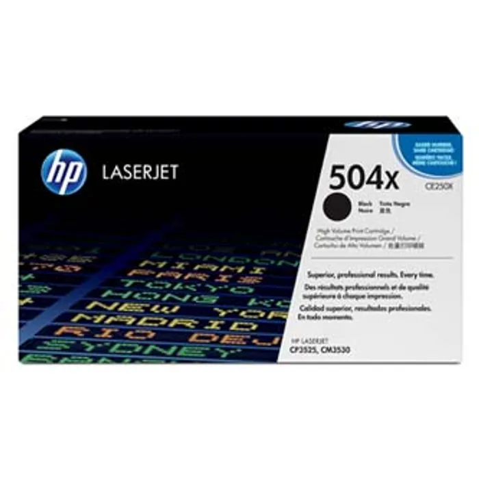 Hlavný obrázok produktu HP originální toner CE250X, black, 10500str., HP 504X, HP Color LaserJet CP3525, O