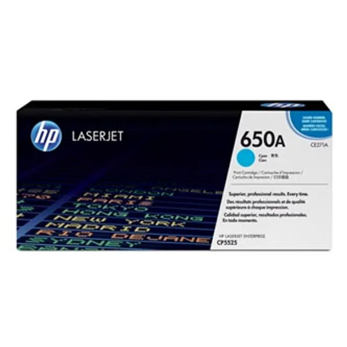 Hlavný obrázok produktu HP originální toner CE271A, cyan, 15000str., HP 650A, HP LaserJet CP5525n, CP5525dn, CP55