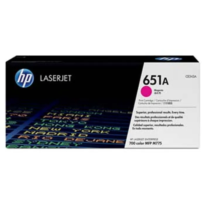 Hlavný obrázok produktu HP originální toner CE343A, magenta, 16000str., HP 651A, HP LaserJet Enterprise 700 color