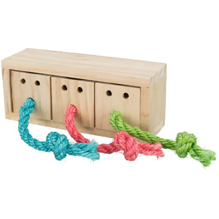 Hlavný obrázok produktu Hra pro králíky - dřevěná kostka na pamlsky 16x6x7 cm