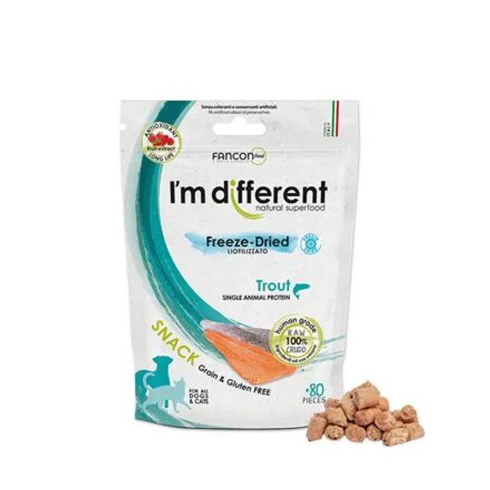 Hlavný obrázok produktu I´M DIFFERENT SNACK pstruh - mrazem sušený pamlsek, 40 g