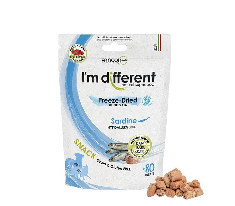 Hlavný obrázok produktu I´M DIFFERENT SNACK sardinky - mrazem sušený pamlsek, 40 g