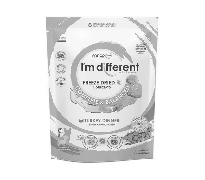 Hlavný obrázok produktu I´M DIFFERENT Turkey DINNER, mrazem sušené raw krmivo s krůtou, 397 g