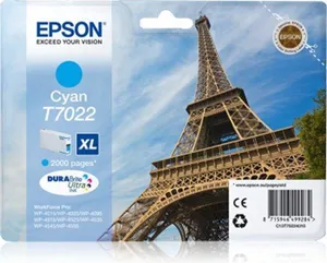 Inkjet. cart., cyanová, 21,3 ml, pro WorkForce Pro 4015, 4095, 4525 tiskárny, EPSON