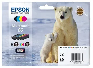 Epson originál ink C13T26164010, T261640, CMYK, 3x4,5/6,2ml, Epson Expression Premium XP-800, XP-700, XP-600
