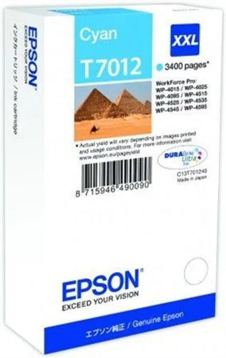 Hlavný obrázok produktu Inkoustová cart. pro  tiskárny "Workforce Pro 4000, 4500 series", EPSON Cyan, 3,4 tis.stra