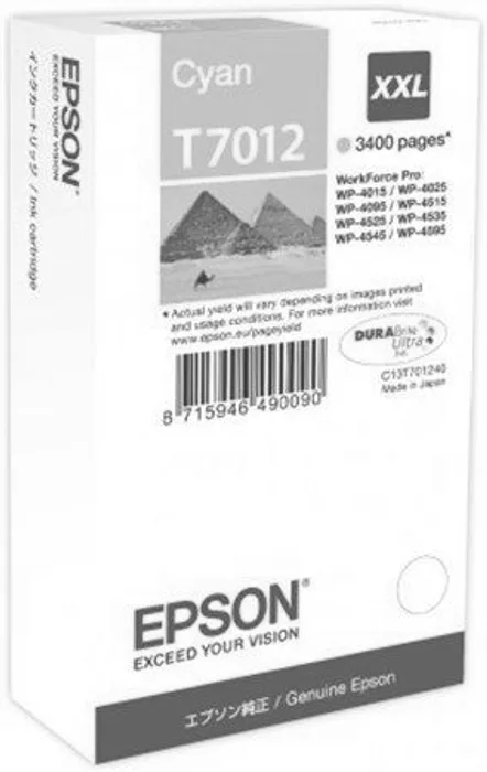 Hlavný obrázok produktu Inkoustová cart. pro  tiskárny "Workforce Pro 4000, 4500 series", EPSON Cyan, 3,4 tis.stra