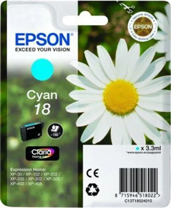 Hlavný obrázok produktu Inkoustová cart. pro tiskárny "XP 30, 102, 202, 205", EPSON Cyan, 3,3ml