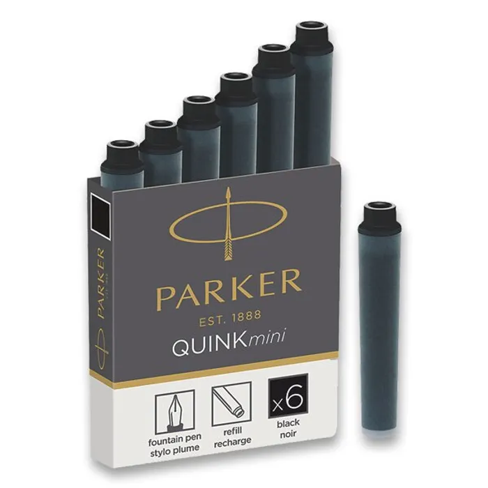 Hlavný obrázok produktu Inkoustové bombičky krátké černé PARKER [6 ks]