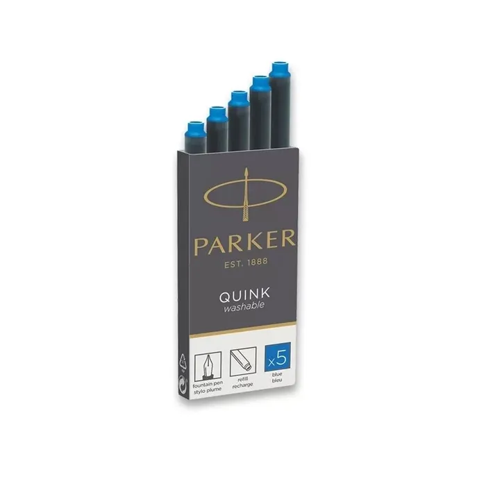 Hlavný obrázok produktu Inkoustové bombičky Parker, omyvatelné 5 ks, modrý