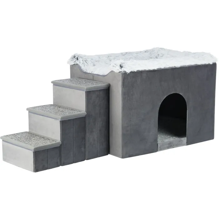 Hlavný obrázok produktu Interiérová boudička HARVEY se schůdky 119x47×50 cm, úložný prostor, šedá