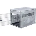 Interiérový kennel, M: 58 x 60 x 77 cm, polyratan, svetlosivá